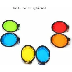 LITZEE Ciotola E Bottiglia Da Viaggio Per Cani Ciotole Da Viaggio Pieghevoli In Silicone Per Cani, Cibo O Acqua Per Escursionismo, Campeggio, Tazza Espandibile, Con Moschettone Blu/Verde -Cibi per cani in Italia 96298015 4