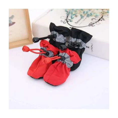 LITZEE Calzini E Scarpe Per Cani Confezione Da 4 Stivali Da Pioggia Per Cani, Stivali Impermeabili Copriscarpe Morbidi Antiscivolo Design Riflettente Per Cani Cuccioli Animali Domestici (Nero 3) 4 LITZEE Calzini E Scarpe Per Cani Confezione Da 4 Stivali Da Pioggia Per Cani, Stivali Impermeabili Copriscarpe Morbidi Antiscivolo Design Riflettente Per Cani Cuccioli Animali Domestici (Nero 3) - immagine 2