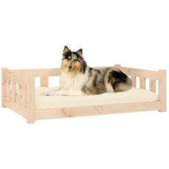 Nova Cuccia Per Cani In Legno Massello Di Pino 95,5x65,5x28cm Vari Colori Colore: Naturale -Cibi per cani in Italia 96777214 3
