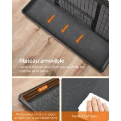 Songmics FEANDREA Gabbia Per Cani Pesanti, Casetta Per Animali Domestici, 107 X 70 X 74,9 Cm, Per Cani Di Taglia Grande E Media, Anti-fuga, Doppio Sportello Rimovibile -Cibi per cani in Italia 96923106 3