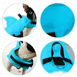 Giubbotto Di Salvataggio Per Cani, Giubbotto Di Sicurezza Per Cuccioli, Costume Da Bagno Regolabile Con Pinna Di Squalo (S, Blu) -Cibi per cani in Italia 97073509 3