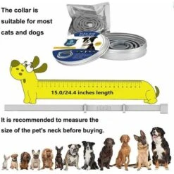 Collare Antipulci E Zecche Per Cani E Gatti, Trattamento Antizecche E Antipulci, Impermeabile, Taglia Regolabile, Protezione 8 Mesi, 1 Confezione (piccola) -Cibi per cani in Italia 97073511 5