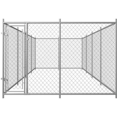 Nova Canile Da Esterno 8x4x2 M Acciaio Zincato Resistente Senza Tetto Argento 4 Nova Canile Da Esterno 8x4x2 M Acciaio Zincato Resistente Senza Tetto Argento - immagine 2