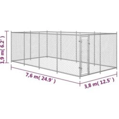 Nova Canile Da Esterno 8x4x2 M Acciaio Zincato Resistente Senza Tetto Argento 11 Nova Canile Da Esterno 8x4x2 M Acciaio Zincato Resistente Senza Tetto Argento -Cibi per cani in Italia 97264331 5