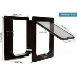 Porta Per Gatti A Due Vie Per Entrare E Uscire Liberamente, Può Controllare La Direzione Di Apertura E Chiusura Della Porta Per Gatti, Forniture Per Animali Domestici, B -Cibi per cani in Italia 97873797 3