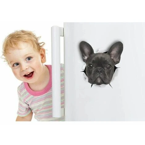 Adesivi Murali Cane 3D - Set Di 2 - Adesivi Decorativi Divertenti - Adesivi Murali Cane Bulldog Francese Nero - Frigorifero - Toilette - Camera Da Letto - Auto - Frigorifero, (3030cm) 4 Adesivi Murali Cane 3D - Set Di 2 - Adesivi Decorativi Divertenti - Adesivi Murali Cane Bulldog Francese Nero - Frigorifero - Toilette - Camera Da Letto - Auto - Frigorifero, (3030cm) - immagine 2