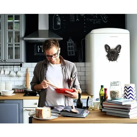 Adesivi Murali Cane 3D - Set Di 2 - Adesivi Decorativi Divertenti - Adesivi Murali Cane Bulldog Francese Nero - Frigorifero - Toilette - Camera Da Letto - Auto - Frigorifero, (3030cm) 5 Adesivi Murali Cane 3D - Set Di 2 - Adesivi Decorativi Divertenti - Adesivi Murali Cane Bulldog Francese Nero - Frigorifero - Toilette - Camera Da Letto - Auto - Frigorifero, (3030cm) - immagine 3