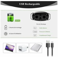 Collare Antiabbaio Per Cani, Collare Automatico Con 7 Livelli Di Sensibilità, Livello Di Vibrazione 0-8, Modalità Shock E Suono, IP67 Impermeabile E Ricaricabile Arancione -Cibi per cani in Italia 97884293 5