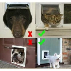 4 Posizioni Porta Per Gatti Porta Per Gatti Con Copertura A Tunnel Porta Per Gatti Porta Per Gatti Con Serratura Porta Per Gatti Per Piccoli Animali Cat Mate Con Serratura Facile Da Installare Bianco( -Cibi per cani in Italia 97887003 5
