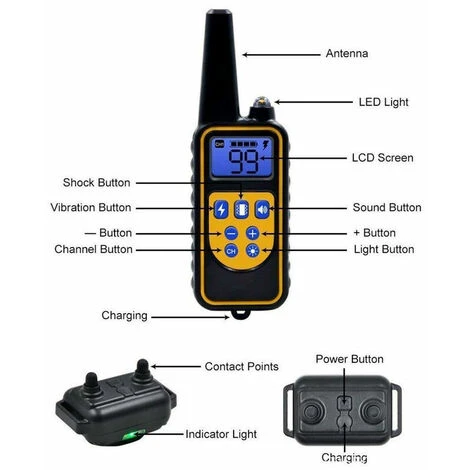 Collare Da Addestramento Per Cani, Collare Elettrico Per Cani Impermeabile Ricaricabile, Telecomando Da 300 M 5 Collare Da Addestramento Per Cani, Collare Elettrico Per Cani Impermeabile Ricaricabile, Telecomando Da 300 M - immagine 3