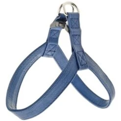 Ferribiella Pettorina In Resistente Similpelle E Tessuto Modello Coco Per Cani: 1,5 X 24cm - Blu