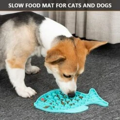 Ciotola A Lenta Alimentazione, Ciotola Anti-Glutton Per Gatti, 1 Ciotola Anti-Glutton, Realizzata In Silicone Sicuro, Atossico, Anti-Soffocamento, Per Gatti, Cani (19 X 24,5 Cm, Blu) -Cibi per cani in Italia 98111408 3