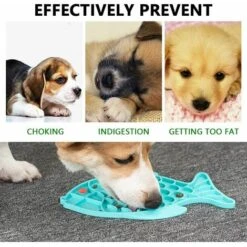 Ciotola A Lenta Alimentazione, Ciotola Anti-Glutton Per Gatti, 1 Ciotola Anti-Glutton, Realizzata In Silicone Sicuro, Atossico, Anti-Soffocamento, Per Gatti, Cani (19 X 24,5 Cm, Blu) -Cibi per cani in Italia 98111408 5