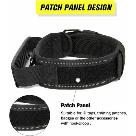 Collare Per Cani Tattico Migliorato Con Maniglia Di Controllo. Collare Per Cani In Nylon Imbottito Morbido Collare K9 Regolabile Per Cani Di Taglia Media - Riflettente Per Addestramento (XL. Nero) 7 Collare Per Cani Tattico Migliorato Con Maniglia Di Controllo. Collare Per Cani In Nylon Imbottito Morbido Collare K9 Regolabile Per Cani Di Taglia Media - Riflettente Per Addestramento (XL. Nero) - immagine 5