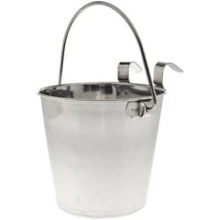 Ferribiella Secchiello Per Box In Acciaio Inox Con Manico E Supporto Per Cani: M