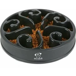 Ciotola Anti-Glutton Per Cani, Ciotola Per Mangiatoia Lenta Con Fondo Antiscivolo Promuove Un'Alimentazione Sana E Una Digestione Lenta (Piccola, Media, Nera)