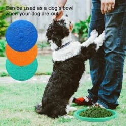 Confezione Da 3 Frisbee Per Cani, Giocattolo Frisbee In Gomma Naturale Morbida Per Cani Di Tutte Le Taglie Per Addestrare Cani, Lanciare, Catturare E Giocare -Cibi per cani in Italia 98118624 4