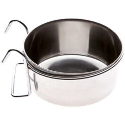 Ferribiella Ciotola In Acciaio Inox Con Supporto A Gancio Per Cani  : XXS