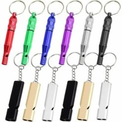 Fischietto Di Sopravvivenza, 12 Pezzi Fischietto Di Emergenza Con Portachiavi Fischio Arbitro In Lega Di Alluminio Per Campeggio Escursionismo E Allenamento Sportivo