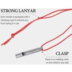 Fischietto In Titanio Campeggio All'aperto Escursionismo Caccia Arrampicata Emergenza Sopravvivenza Fischio Forte Allenamento Sport Portachiavi Allarme Fischietto Con Cordino 2 Pezzi -Cibi per cani in Italia 98120924 5