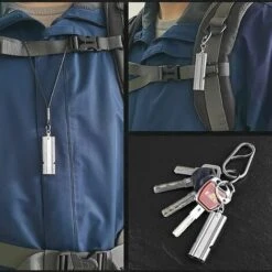 2 Pezzi Fischietto Di Sopravvivenza 120db Fischietto Professionale Per Arbitro Fischietto Di Emergenza Doppio Tubo In Acciaio Inossidabile Con Portachiavi Per Campeggio Escursionismo Salvavita -Cibi per cani in Italia 98122989 3