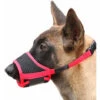 Museruola Per Cani Museruola Per Cani In Nylon Regolabile, Museruola Traspirante Regolabile, Anti-morso Per Cani Di Taglia Piccola, Media E Grande, XL, Rosso -Cibi per cani in Italia 98125950 1