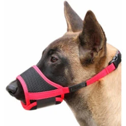 Museruola Per Cani Museruola Per Cani In Nylon Regolabile, Museruola Traspirante Regolabile, Anti-morso Per Cani Di Taglia Piccola, Media E Grande, XL, Rosso