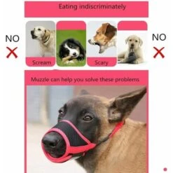 Museruola Per Cani Museruola Per Cani In Nylon Regolabile, Museruola Traspirante Regolabile, Anti-morso Per Cani Di Taglia Piccola, Media E Grande, XL, Rosso -Cibi per cani in Italia 98125950 3