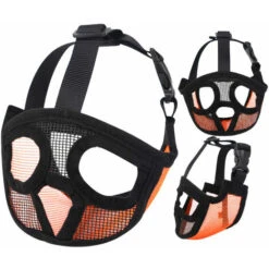 Museruola Per Cani Con Museruola Corta - Museruola Bulldog In Rete Traspirante Regolabile Per Mordere La Maschera Per Cani Che Abbaia Masticando.M, -Cibi per cani in Italia 98126693 3