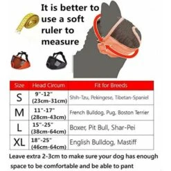 Museruola Per Cani Con Museruola Corta - Museruola Bulldog In Rete Traspirante Regolabile Per Mordere La Maschera Per Cani Che Abbaia Masticando.M, -Cibi per cani in Italia 98126693 5