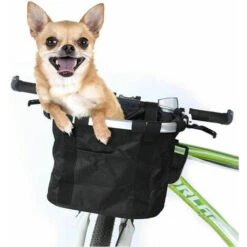 Cestino Per Bicicletta Cestino Per Biciclette Anteriore Staccabile Borsa Per Il Trasporto In Tela Borsa Per Animali Domestici Lega Di Alluminio. -Cibi per cani in Italia 98126867 5