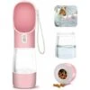 Bottiglia D'acqua Per Cani 2 In 1 Acqua E Cibo Dispenser D'acqua Portatile Borraccia Per Cani Cucciolo Di Gatto Animali Domestici Borraccia Per Acqua Da Viaggio Rosa -Cibi per cani in Italia 98127996 1