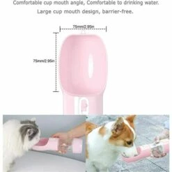 Bottiglia D'acqua Per Cani 2 In 1 Acqua E Cibo Dispenser D'acqua Portatile Borraccia Per Cani Cucciolo Di Gatto Animali Domestici Borraccia Per Acqua Da Viaggio Rosa -Cibi per cani in Italia 98127996 3