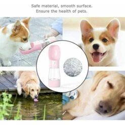 Bottiglia D'acqua Per Cani 2 In 1 Acqua E Cibo Dispenser D'acqua Portatile Borraccia Per Cani Cucciolo Di Gatto Animali Domestici Borraccia Per Acqua Da Viaggio Rosa -Cibi per cani in Italia 98127996 4