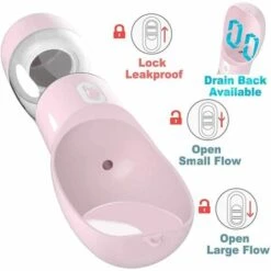 Bottiglia D'acqua Per Cani 2 In 1 Acqua E Cibo Dispenser D'acqua Portatile Borraccia Per Cani Cucciolo Di Gatto Animali Domestici Borraccia Per Acqua Da Viaggio Rosa -Cibi per cani in Italia 98127996 5