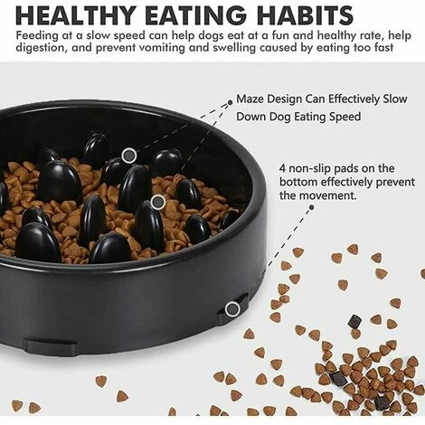 Ciotola Per Alimentazione Lenta Per Cani, Ciotola Per Alimentazione Lenta, Ciotola Anti-ghiottone Per Cani E Gatti, Favorisce Un'alimentazione Sana E Una Digestione Lenta (nero) 6 Ciotola Per Alimentazione Lenta Per Cani, Ciotola Per Alimentazione Lenta, Ciotola Anti-ghiottone Per Cani E Gatti, Favorisce Un'alimentazione Sana E Una Digestione Lenta (nero) - immagine 4