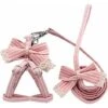 Collari E Imbracature Per Cani A Strisce Rosa Set Di Guinzagli Per Animali Con Fiocchi In Cotone For Ragazze E Ragazzi Accessori Da Passeggio Per Chihuahua (Dimensioni : L)