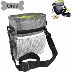 Borsa Per Dolcetti Per Cani, Borsa Per Addestramento Per Cani, Tracolla Regolabile Portatile Per Marsupio, Con Distributore Di Sacchetti Per Cacca, Per Trasportare Giocattoli E Dolcetti (grigio), Kuea