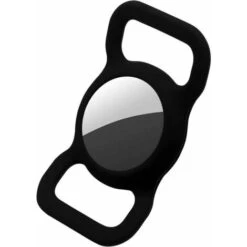 Custodia In Silicone Compatibile Con Air Tag Per Cani E Gatti, Custodia Morbida Antiurto (nera), Kueatily