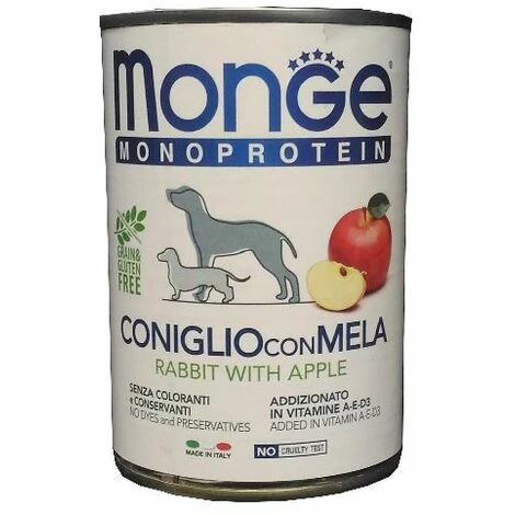 Monge Cane Solo 400gr Coniglio E Mela 3 Monge Cane Solo 400gr Coniglio E Mela