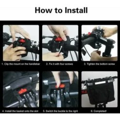 Cestino Trasportino Per Cani Pieghevole E Staccabile, Con Cestino Per Manubrio Per Bici Regolabile A Sgancio Rapido Facile Da Installare -Cibi per cani in Italia 98727363 5