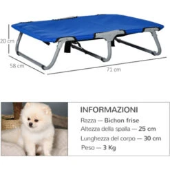 PawHut Brandine Pieghevoli Per Cani In Tessto Oxford, Blu, 71x58x18cm -Cibi per cani in Italia 9894880 3
