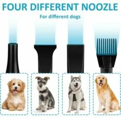 Asciugacapelli Elettrico Per Animali Domestici 2800W Con Riscaldatore Con 3 Ugelli Velocità Del Vento Regolabile Per Cuccioli Piccoli, Medi E Grandi Bianco -Cibi per cani in Italia 99781179 3