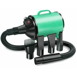 Asciugacapelli Elettrico Per Animali Domestici Da 2800 W Con Riscaldatore Con 3 Ugelli Velocità Del Vento Regolabile Per Cuccioli Di Taglia Piccola, Media E Grande Verde
