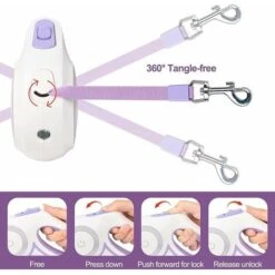 Guinzaglio Retrattile Per Cani, Un Pulsante Facile Da Frenare E Bloccare Guinzaglio Estensibile Per Cani Con Torcia A LED (M, Lunghezza Corda 5 M, Verde) -Cibi per cani in Italia 99784591 3