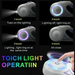 Guinzaglio Retrattile Per Cani, Un Pulsante Facile Da Frenare E Bloccare Guinzaglio Estensibile Per Cani Con Torcia A LED (M, Lunghezza Corda 5 M, Verde) -Cibi per cani in Italia 99784591 5